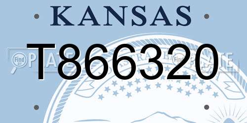 T866320 Kansas License Plate