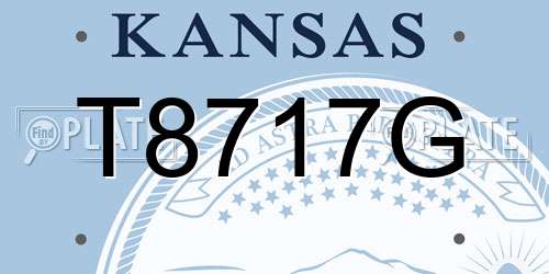 T8717G Kansas License Plate