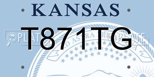 T871TG Kansas License Plate