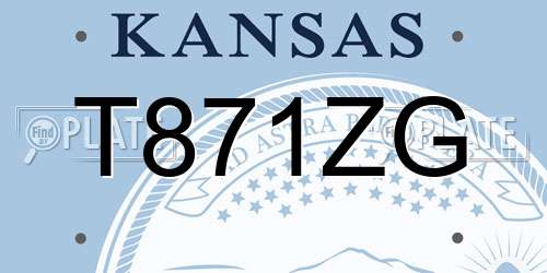 T871ZG Kansas License Plate