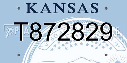 T872829 Kansas License Plate