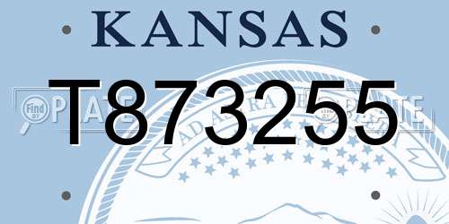 T873255 Kansas License Plate