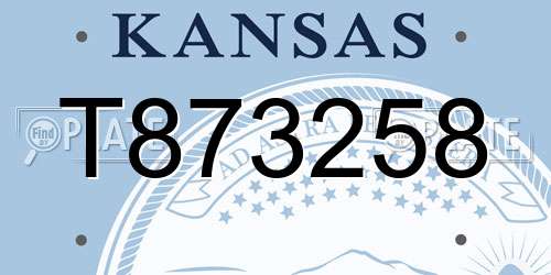 T873258 Kansas License Plate