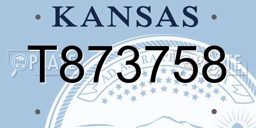 T873758 Kansas License Plate