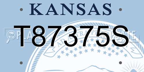 T87375S Kansas License Plate