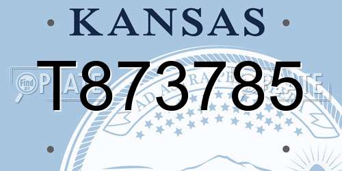 T873785 Kansas License Plate