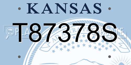 T87378S Kansas License Plate