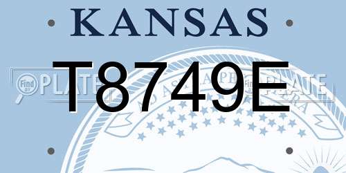 T8749E Kansas License Plate