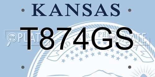 T874GS Kansas License Plate