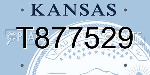 T877529 Kansas License Plate