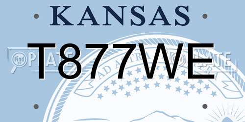 T877WE Kansas License Plate