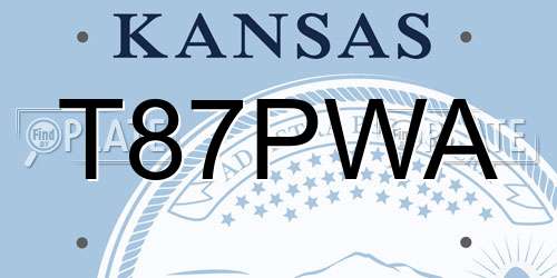T87PWA Kansas License Plate