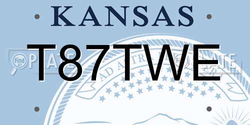 T87TWE Kansas License Plate