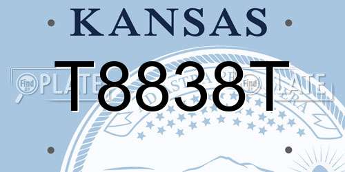 T8838T Kansas License Plate