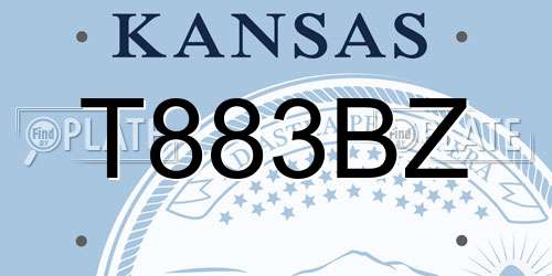 T883BZ Kansas License Plate