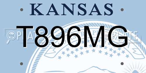 T896MG Kansas License Plate