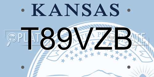 T89VZB Kansas License Plate
