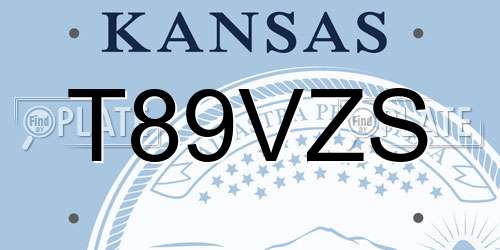 T89VZS Kansas License Plate