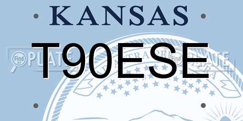 T90ESE Kansas License Plate