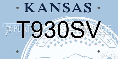 T930SV Kansas License Plate
