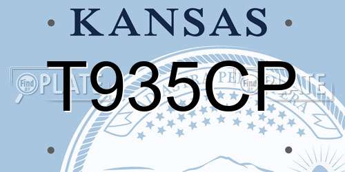 T935CP Kansas License Plate