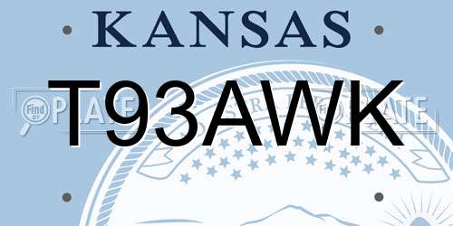 T93AWK Kansas License Plate