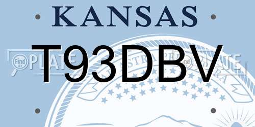 T93DBV Kansas License Plate