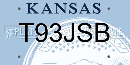 T93JSB Kansas License Plate