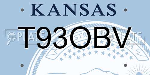 T93OBV Kansas License Plate