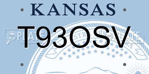 T93OSV Kansas License Plate