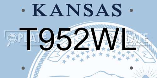 T952WL Kansas License Plate
