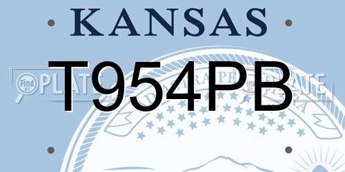 T954PB Kansas License Plate
