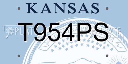T954PS Kansas License Plate