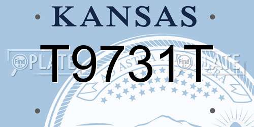 T9731T Kansas License Plate