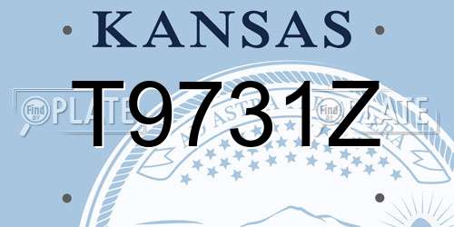 T9731Z Kansas License Plate