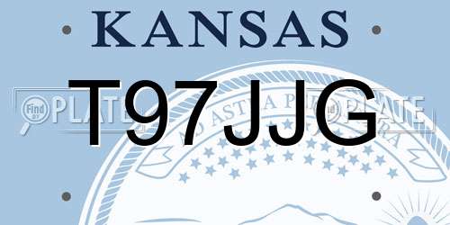 T97JJG Kansas License Plate