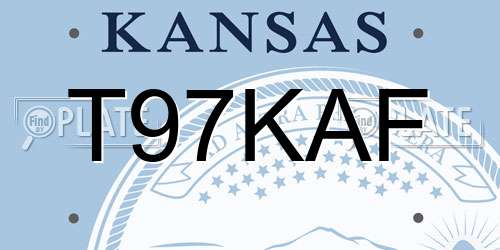 T97KAF Kansas License Plate