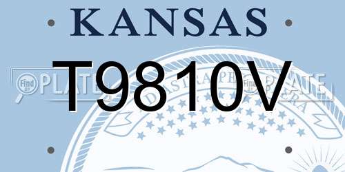 T9810V Kansas License Plate