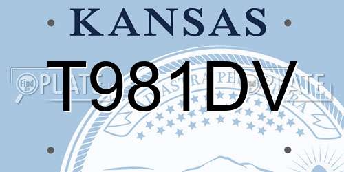 T981DV Kansas License Plate