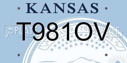 T981OV Kansas License Plate