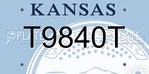 T9840T Kansas License Plate