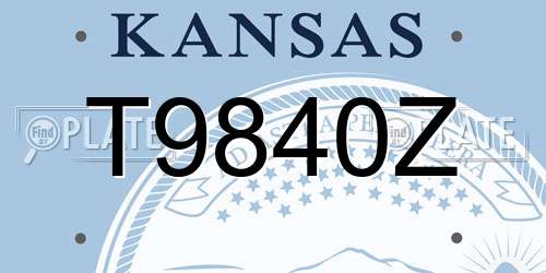 T9840Z Kansas License Plate