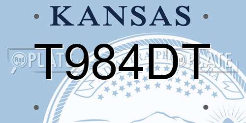 T984DT Kansas License Plate