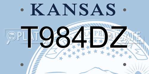 T984DZ Kansas License Plate