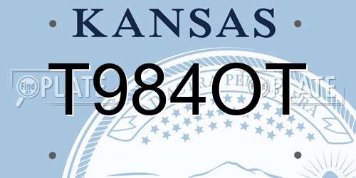 T984OT Kansas License Plate