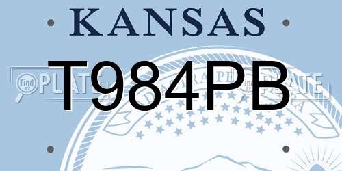 T984PB Kansas License Plate