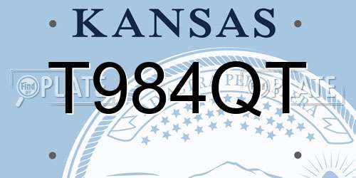 T984QT Kansas License Plate