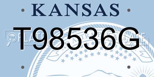 T98536G Kansas License Plate