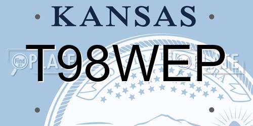 T98WEP Kansas License Plate