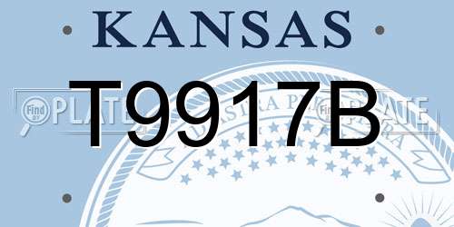 T9917B Kansas License Plate